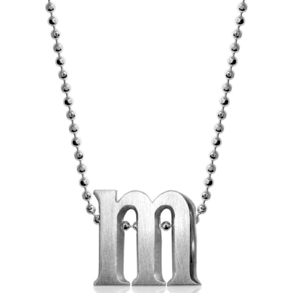 Alex Woo Sterling Silver Little Letter ‘M’ charm and 16”sterling silver necklace
